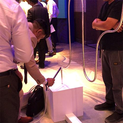 Giant Buzz Wire rental in Dubai with custom branding and wire shape for corporate events, brand activations, and carnival games in the UAE